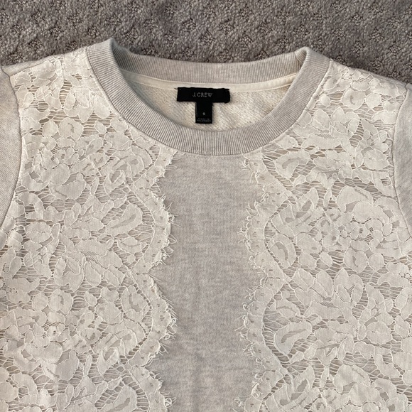 J Crew lace trimmed sweatshirt - Picture 6 of 7